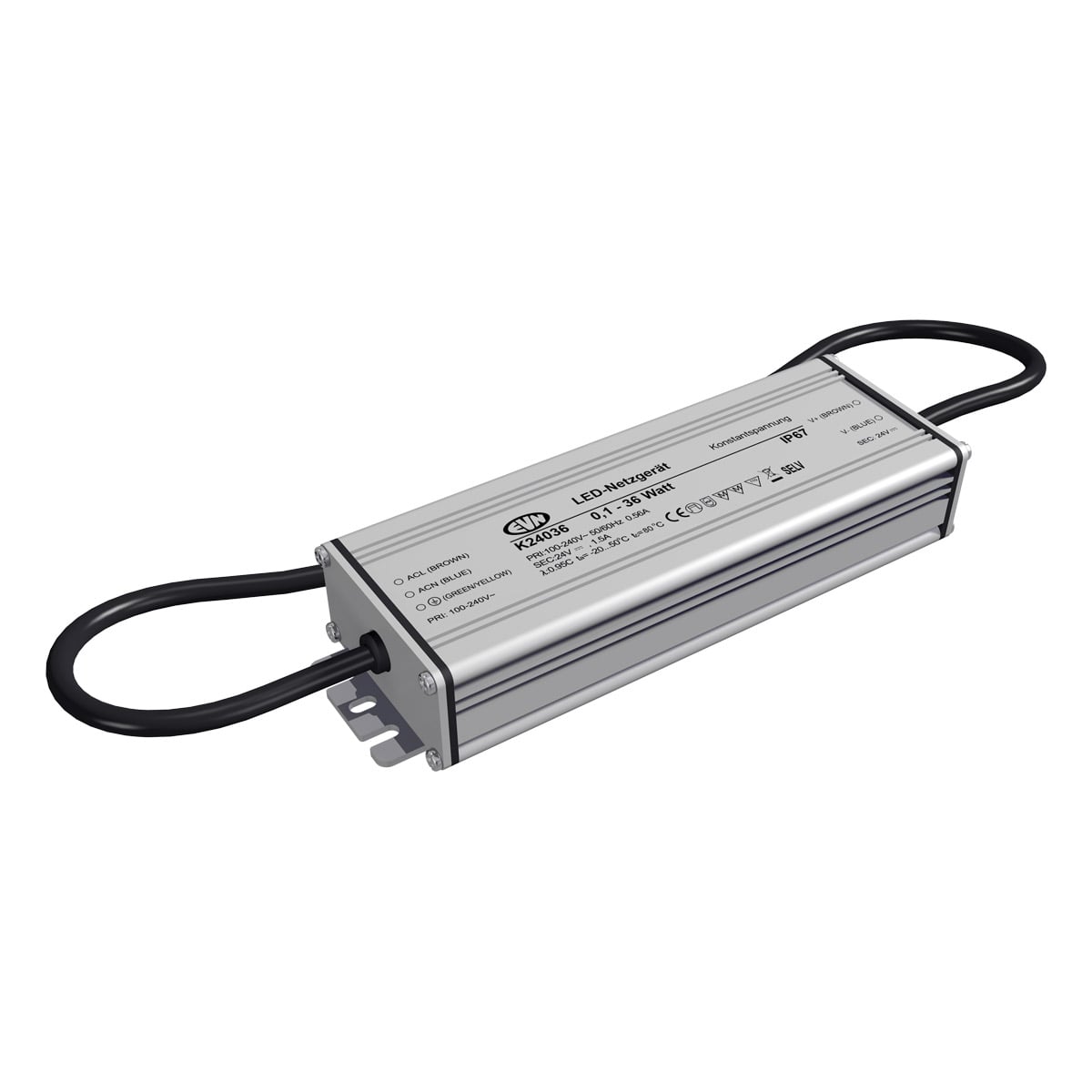 EVN Lichttechnik LED-Netzgerät 24VDC 0-36W IP67 K 24036
