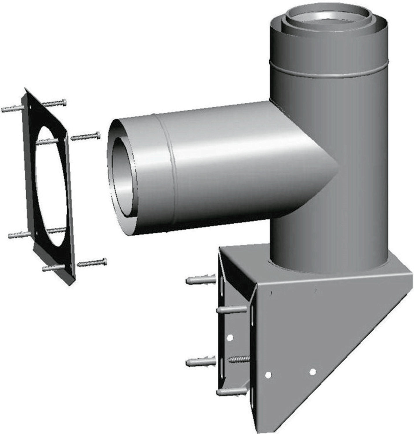 Außenwandkonsole DN80/125 aus Edelstahl/PP