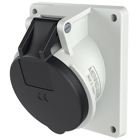 Mennekes MENNEKES CEE-Anbausteckdose 7p 16A 7h 1045 500V/schwarz IP44 Schraubkl abgew Kunststoff