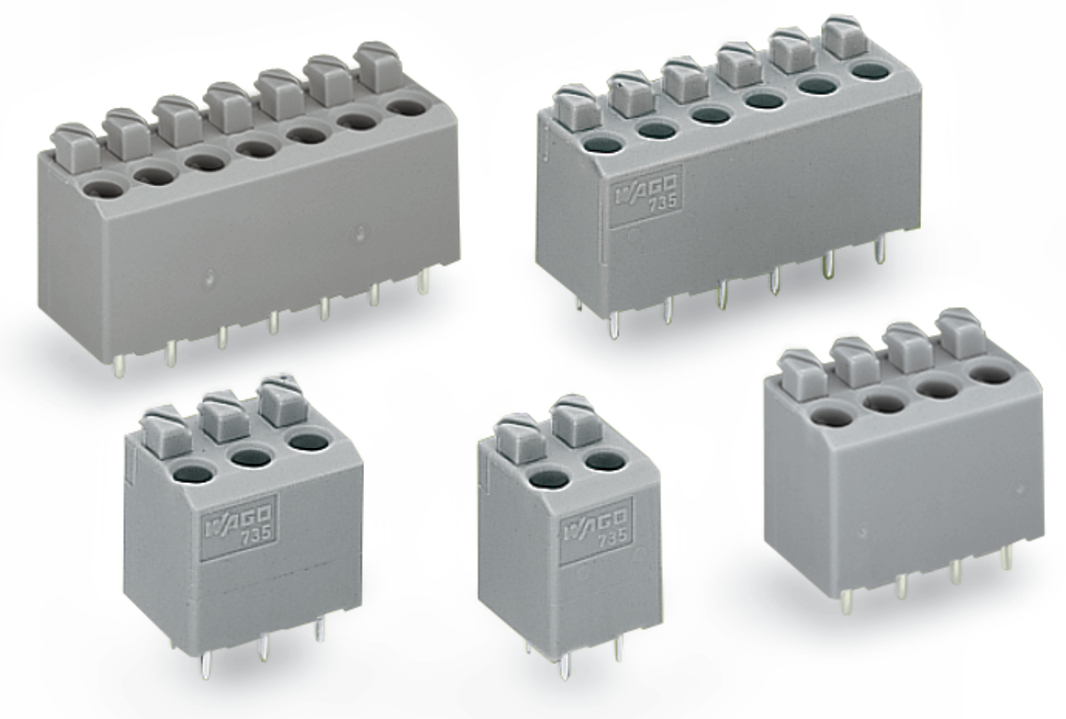 WAGO GmbH &amp; Co. KG Leiterplattenklemme Drücker,1,5mm²,grau 735-303