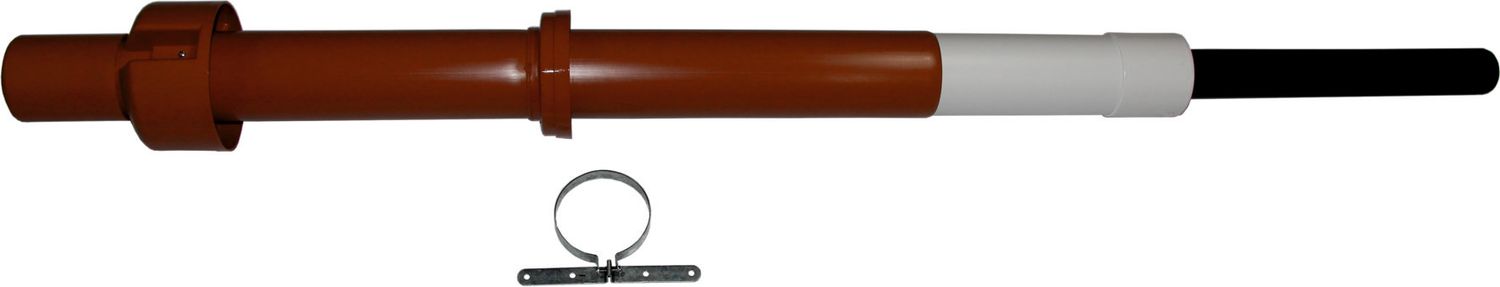 Dachdurchführung senkrecht C33x DN60/100, L:1200-1700mm, rotbraun