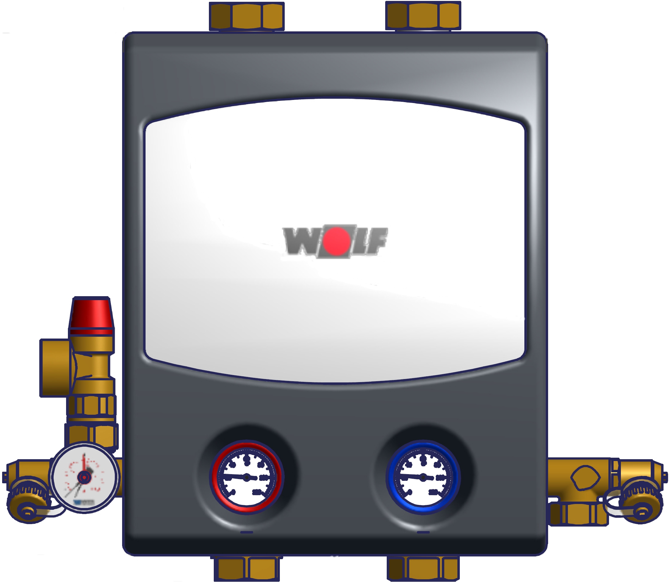 WOLF Pumpengruppe Heizkreis mit HE-Pumpe EEi<0,23, CGB(-2)-75/100