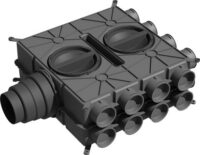 WOLF Luftverteiler DN125-180 16 Stutzen DN75 mit 8 Verschlusskappen