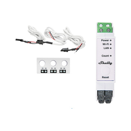 Shelly Shelly Relais "Pro 3EM-3CT63" WLAN LAN Stromzähler Inkl. CT Messfunktion BT DIN-Rail