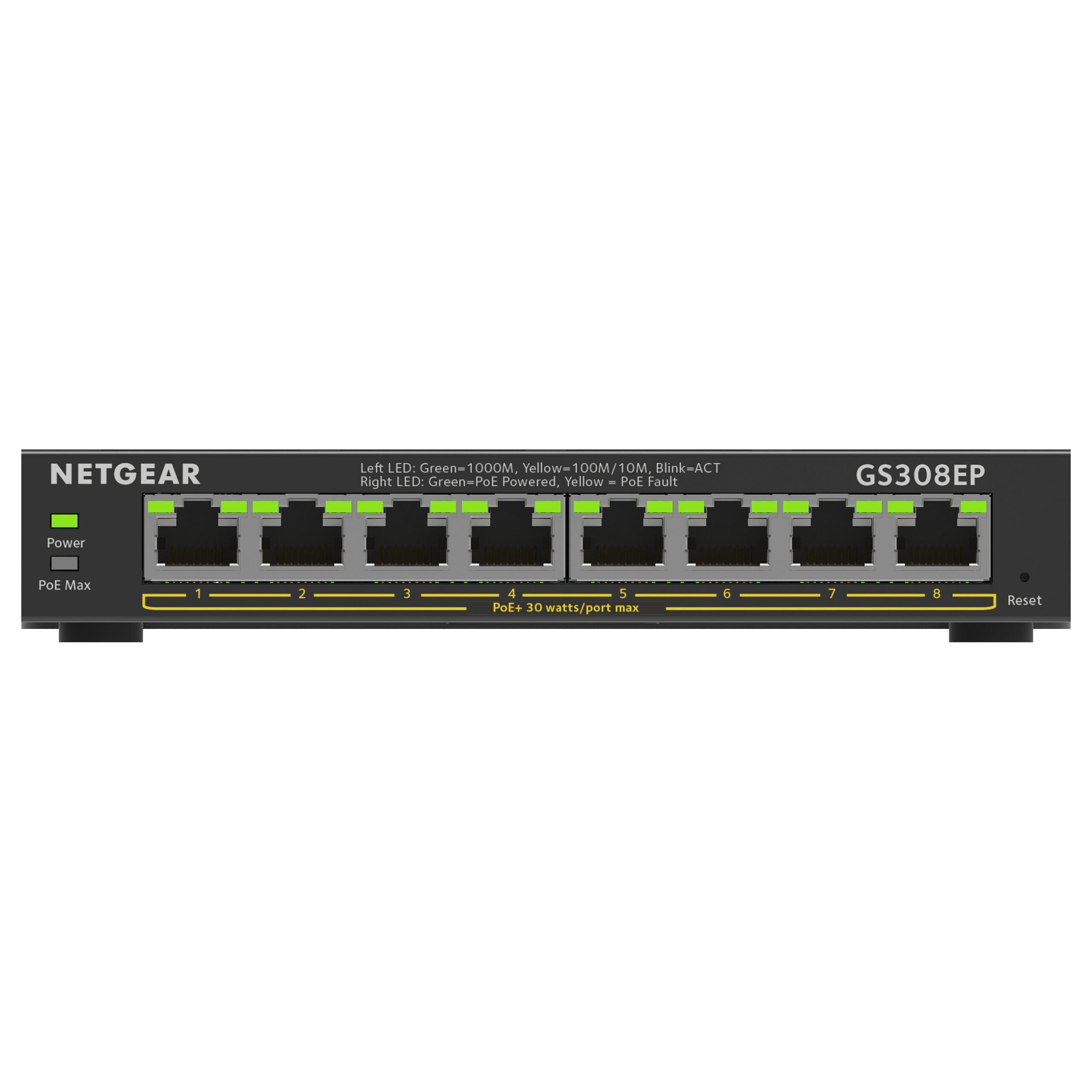 8P NETGEAR GS308EP PoE+ M
