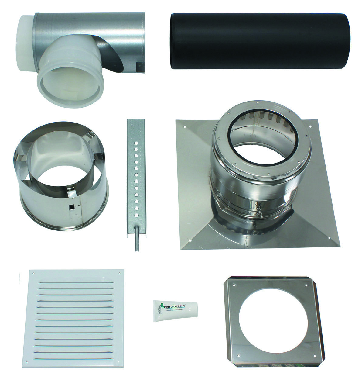 Basis-Anschluss-Set DN 200 PP an Abgas DN 200 PP Schacht
