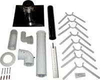 Anschluss-Set DN60/100 - C93x DN80 im Schacht, Abdeckung Edelstahl.