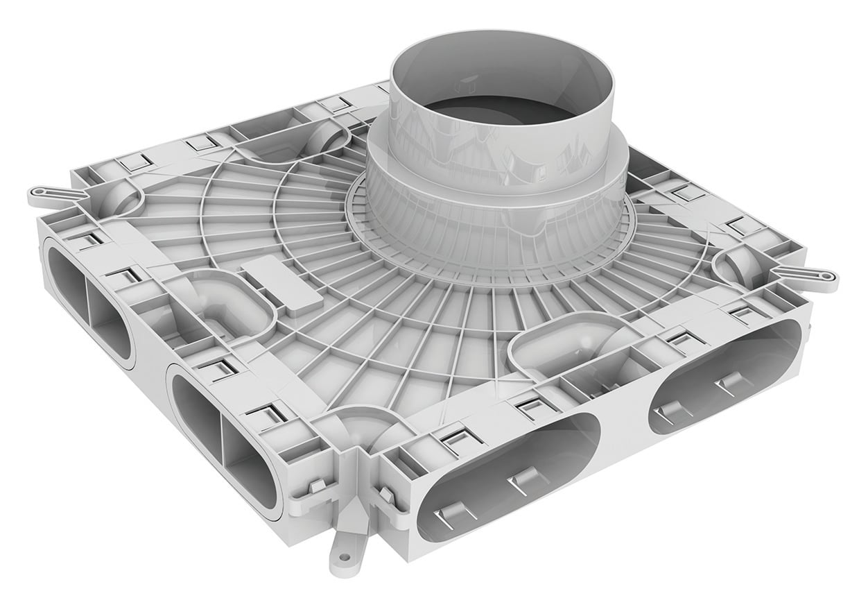 VAILLANT Niedrigbau-Luftverteiler für Luftschlauch flach 52 x 132 mm