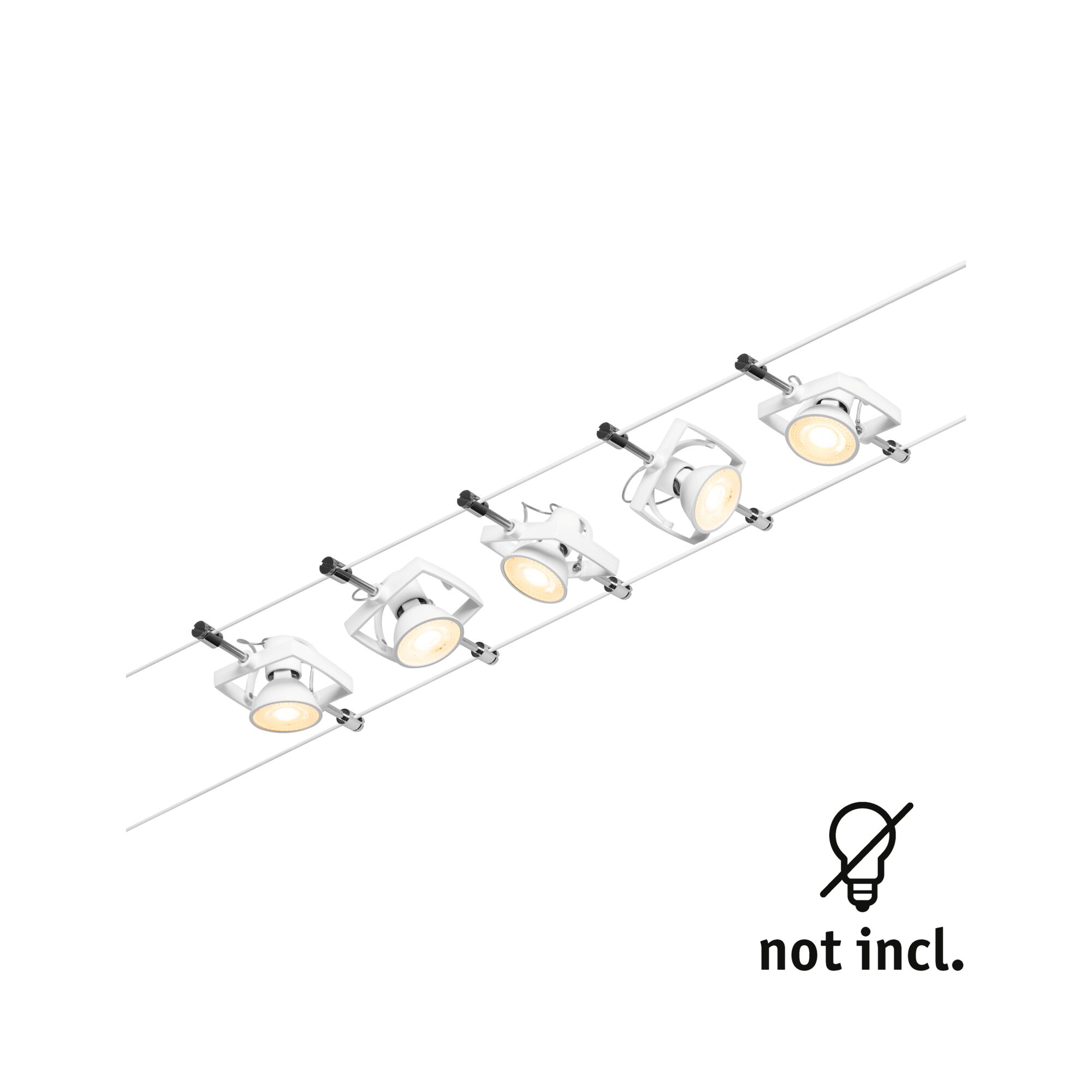 Paulmann PAULMANN LED-Anbaustrahler 5x10W Konverter weiß MacII 944.32 5LEDs GU5,3 weiß matt Aluminium IP20