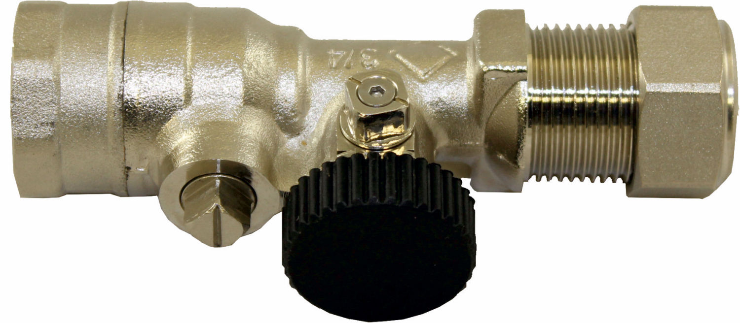 WOLF Durchgangswartungshahn 3/4" mit KFE-Hahn, Aufputz, verchromt
