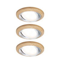 PAULMANN LED-Einbaustrahler 6W 3LEDs br Lanati 922.39 2700K weiß 470lm br matt Holz
