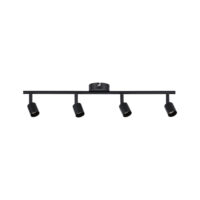 PAULMANN LED-Anbaustrahler 4x10W 4LEDs Carolina 667.58 schwarz GU10 schwarz matt Aluminium IP20