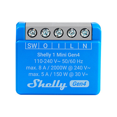 Shelly Shelly Relais "1 Mini Gen4" WLAN BT max. 8A 1 Kanal WLAN Matter Zigbee Bluetooth Unterputz