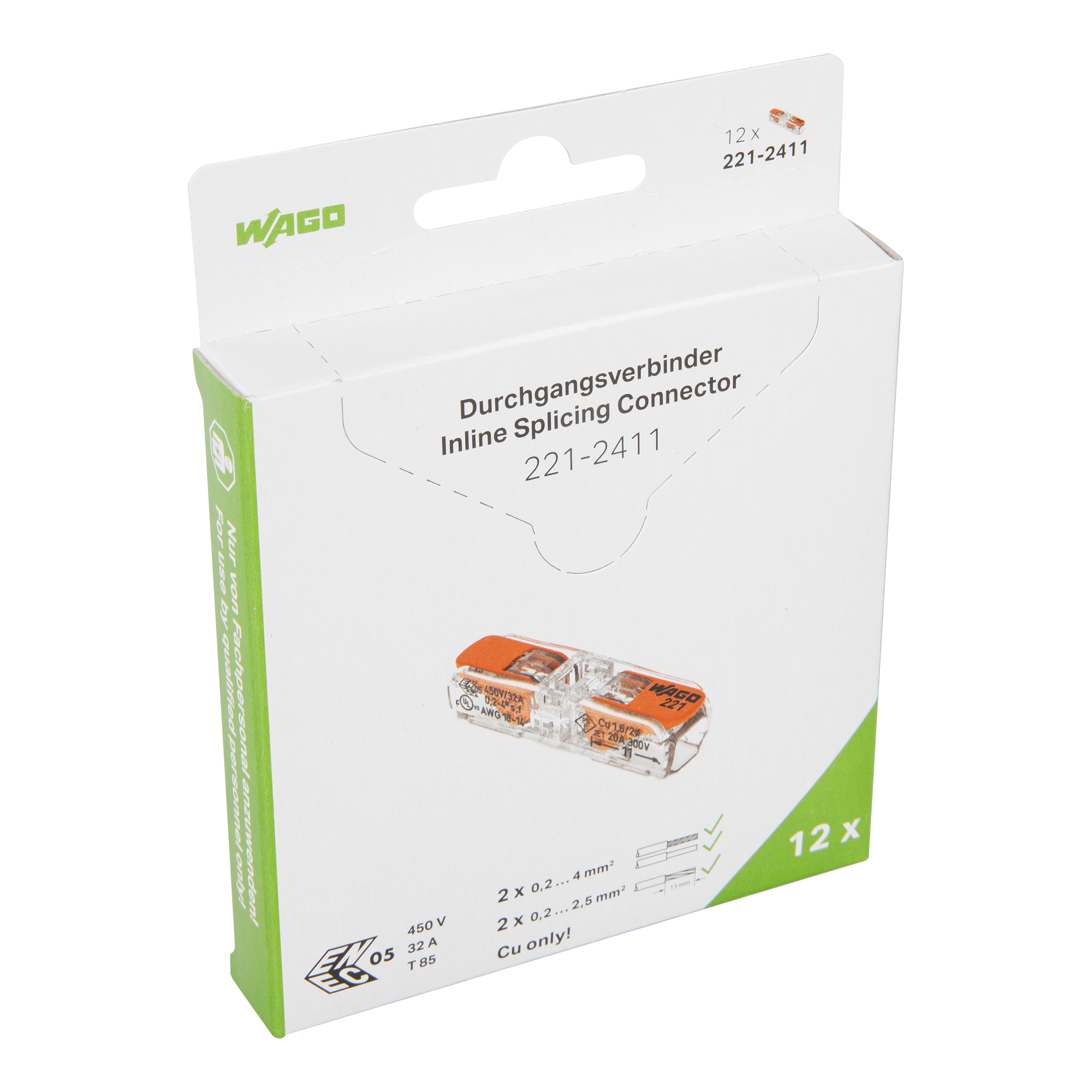 WAGO GmbH &amp; Co. KG Durchgangsverbinder +Hebel max 4qmm transparent 221-2411/995-012