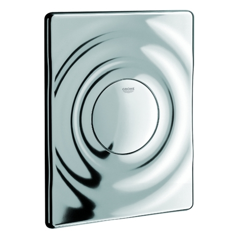 WC-Betätigung Surf 37063 156x197mm mit Druckknopfbetätigung chrom