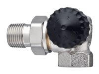 Thermostat-Ventilunterteil mit ger. Widerstand, Winkeleck/re., DN15