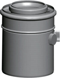 Anschluss-Adapter DN80/125 mit Meßstutzen, L:150mm, weiß steckbar