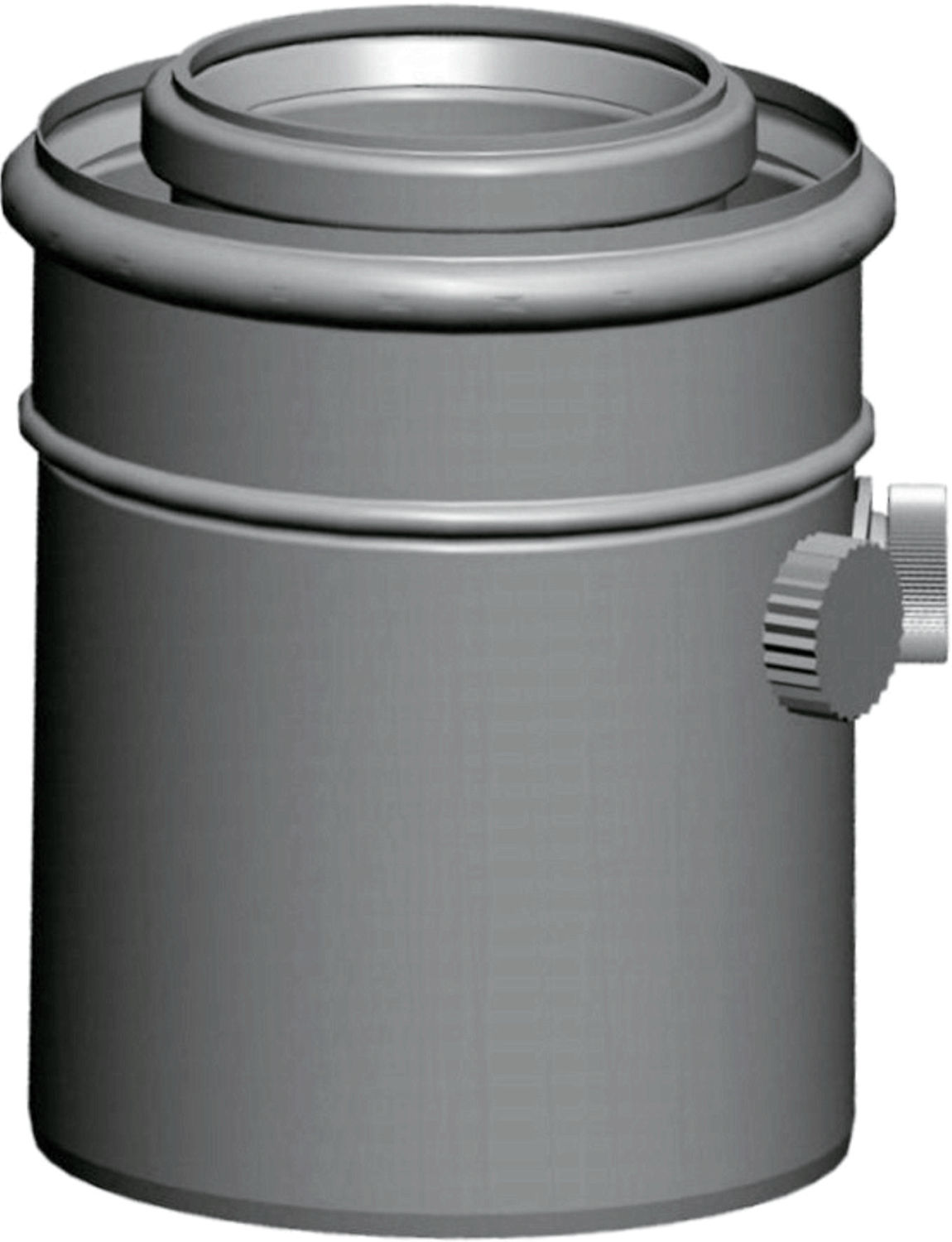 Anschluss-Adapter DN80/125 mit Meßstutzen, L:150mm, weiß steckbar