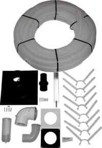 WOLF Anschluss-Set DN80/125 - C93x DN83 flex. im Schacht, Abdeckung Edelstahl.