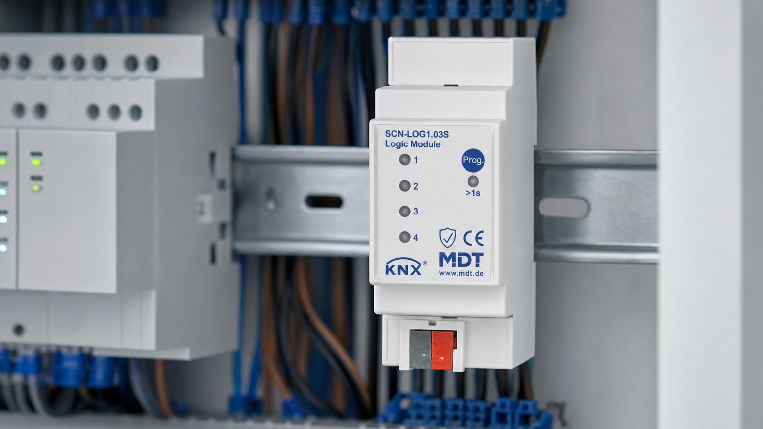 MDT Logikmodul Secure (SCN-LOG1.03S): 36 Funktionsblöcke für die KNX-Automation