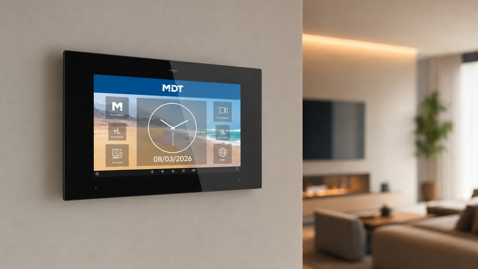 MDT Touch Panel VisuControl Plus VC-08P82.01S – 8 Zoll KNX-Visualisierung mit KNX Secure, App und SIP-Türkommunikation