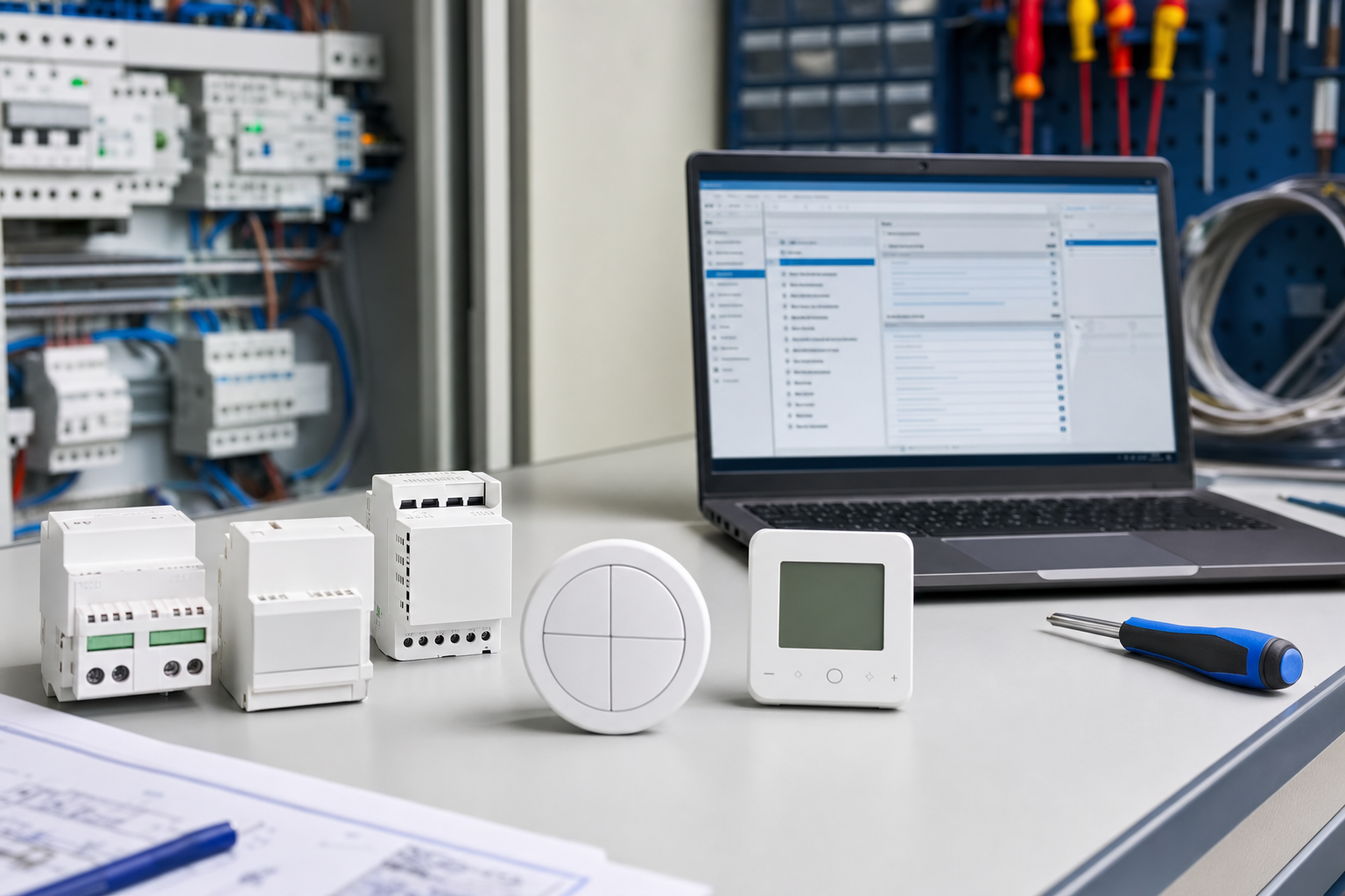Vorprogrammierte Smart-Home-Funk-Komponenten, einbaufertig