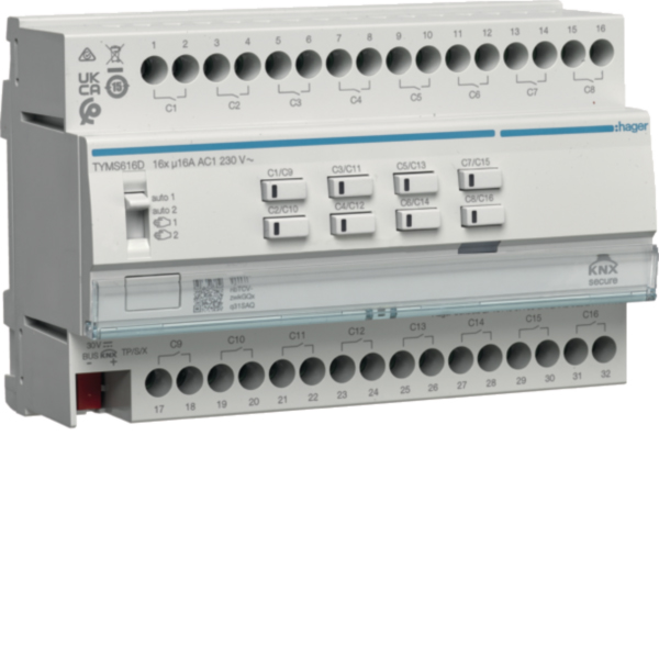 Hager TYMS616D Schalt-/Jalousieakt.16/8-fach KNX Secure 16A