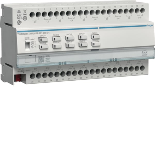 Hager TYMS620D Schalt-/Jalousieakt.20/10-fach KNX Secure 16A