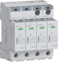 Hager SPE440S Überspannungsableiter 4P T2 TNS Uc 275V In 20kA Imax 40kA