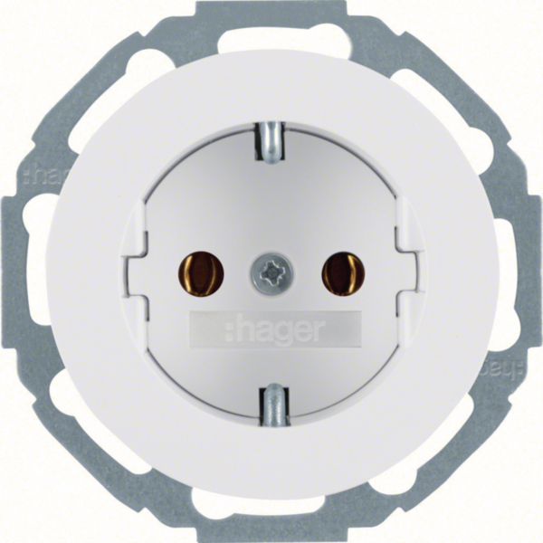 Hager WLS1100WG Steckdose SCHUKO Serie R Classic polarweiß glänzend