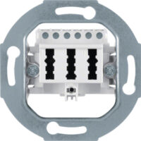 Hager WDF4000WG TAE-Steckdose 3x6NFN polarweiß matt Modul-Einsatz Unterputz