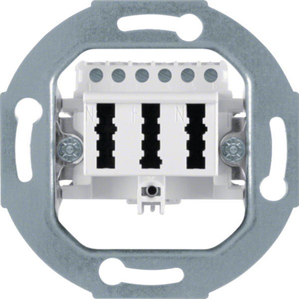 Hager WDF4000WG TAE-Steckdose 3x6NFN polarweiß matt Modul-Einsatz Unterputz