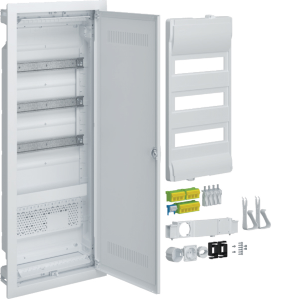 Hager VU603WWH Hybrid Volta Unterputz 36PLE 1Mpl Steckdose und Kunststofftür