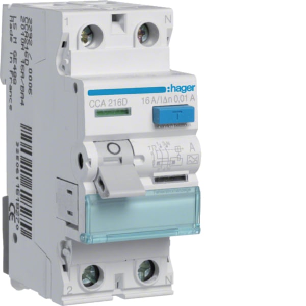 Hager CCA216D Fi-Schalter 2polig 6kA 16A 10mA Typ A