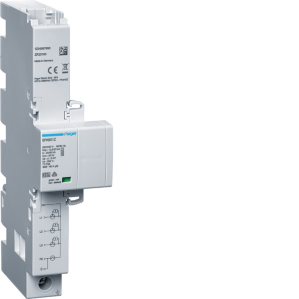 Hager SPA801Z Kombiableiter T1+T2+T3 4P Iimp 12,5kA TT/TNS