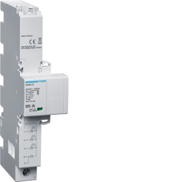 Hager SPA811Z Kombiableiter T1+T2+T3 4P Iimp 12,5kA TT+TNS 315A