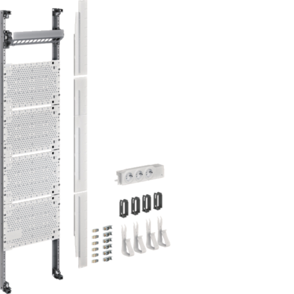 Hager UF311NW Komplettfeld Multimedia universZ 1050mm 1feld m.6xPatchmod. RJ45