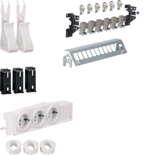 Hager UM00M1 Multimedia Kit univers m.3xSteckdose 12xPatchPanel 6xRJ45