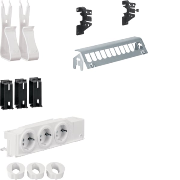 Hager UM00M2 Multimedia Kit univers m.3xSteckdose 12xPatchPanel ohne RJ45