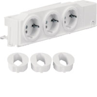Hager VZ00AS Schuko-Steckdose universal 3-fach drehbar geschraubt Hutschienenm.