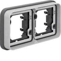 Hager WNA402 Rahmen 2-fach waagerecht Unterputz W.1 IP55 grau