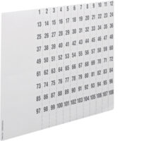 Hager ZZ90C Beschriftungsbögen universZ Nummerierung 1-108 DIN A4 10Stück
