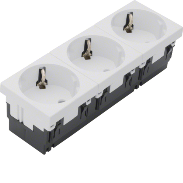 Hager ESR3339010 Steckdose 3-fach 33° 16A 250V Rastec 45 reinweiß