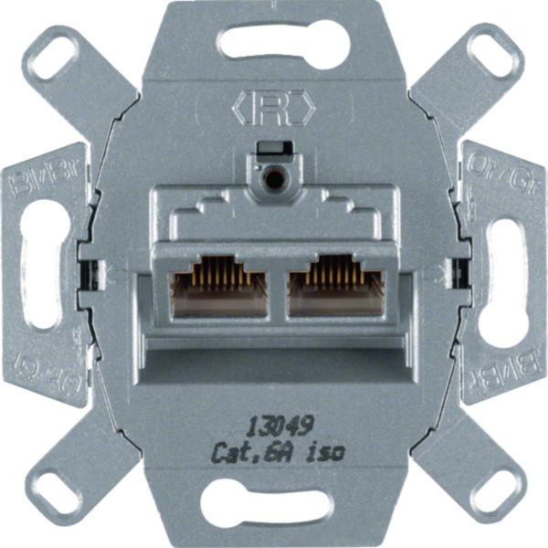 Hager G3140 Datendose f.2Cat.6A Anschl&uuml;sse 8/8polig geschirmt