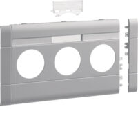 Hager GB120317035 Blende 3-fach Steckdose hfr BRA/H/S 120mm beschriftbar lichtgrau