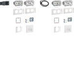 Hager GAPSET2 2Arbeitsplätze je 3Std+USB Charger 15W 2xRJ45 Cat.6A verkehrsweiß