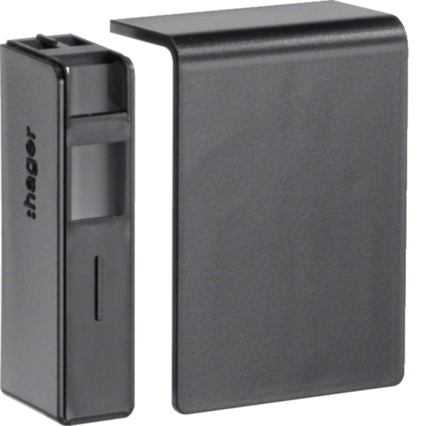 Hager SL2005569011 Endstück kaschierend hfr PC/ABS 20x55mm graphitschwarz