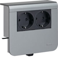 Hager SL20055900D1 Geräteträger Steckdose 2-fach 20x55mm Dekor Aluminium