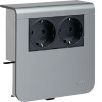 Hager SL20080900D1 Geräteträger Steckdose 2-fach 20x80mm Dekor Aluminium