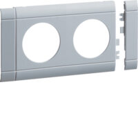 Hager GB08020LAN Blende 2-fach Steckdose hfr ABS OT80mm anreihbar Aluminium